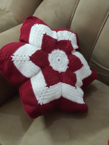 Handcrafted Flower-Shaped Crochet Pillows (Set of 5)