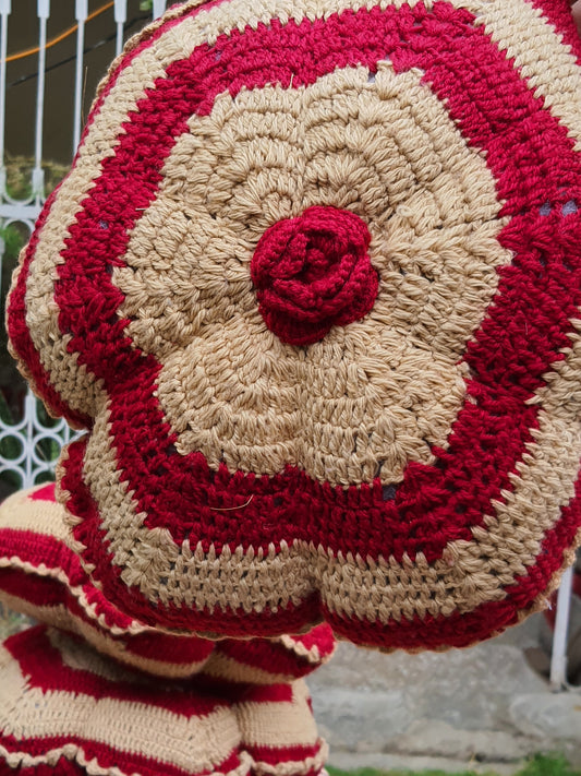 Handcrafted Crochet Flower Cushion