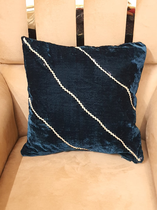 Velvet Navy Cushion Covers – Handcrafted Elegance